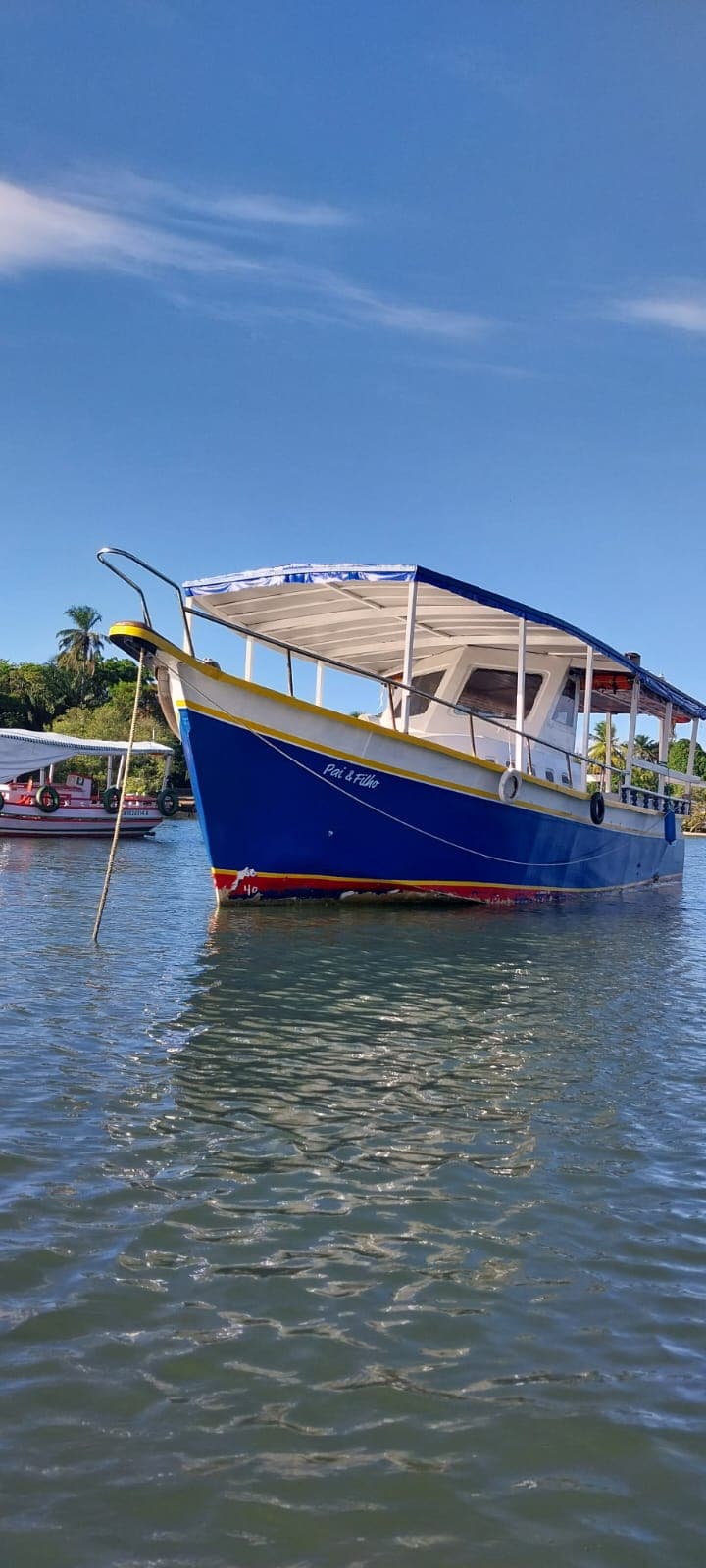 Barco de fibra com motor a Diesel